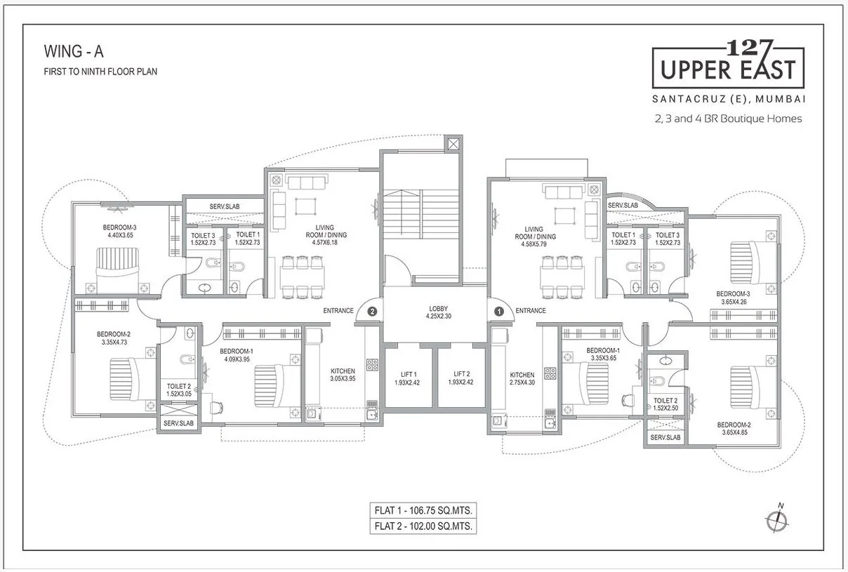 127 Upper East, Santacruz East — floor plan 1