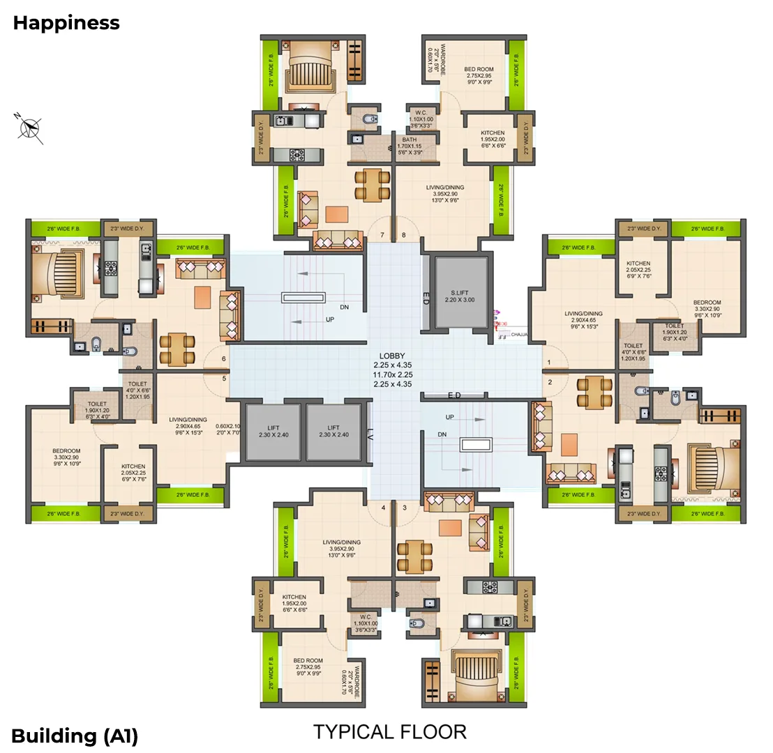 Raunak Bliss Phase A, Thane West — floor plan 1