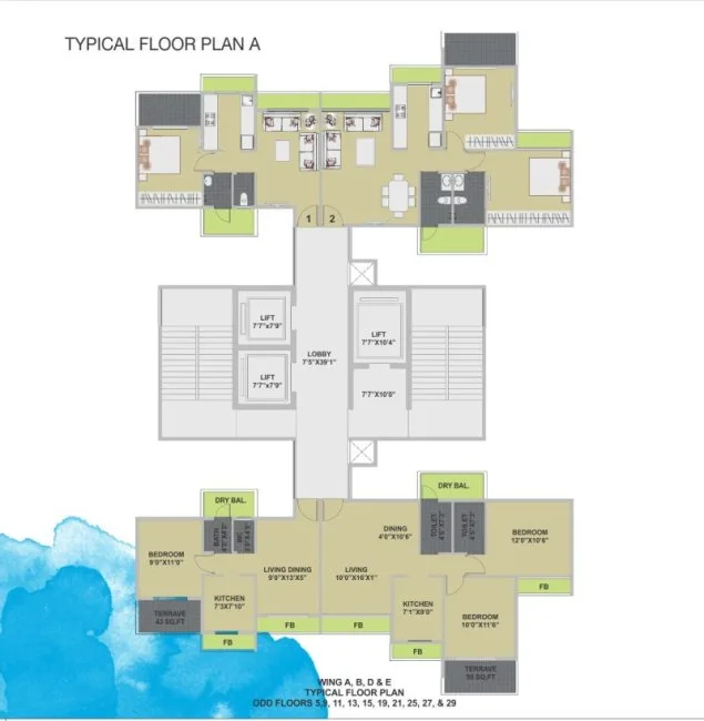 Goldcrest Residency, Ghansoli — floor plan 1