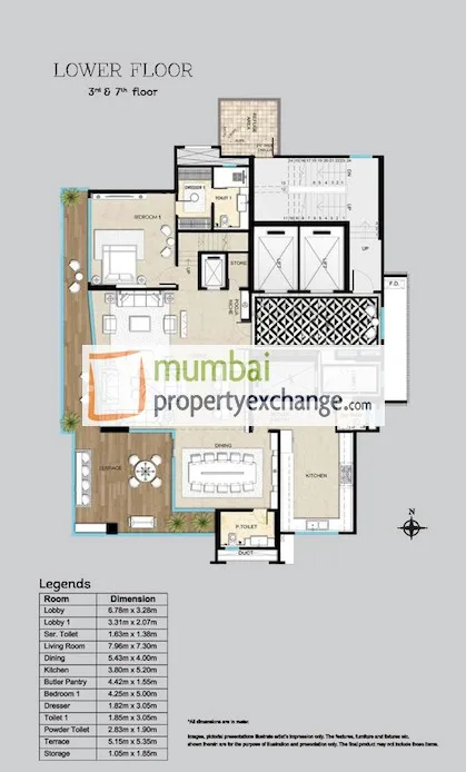 Monticello, Bandra West — floor plan 1