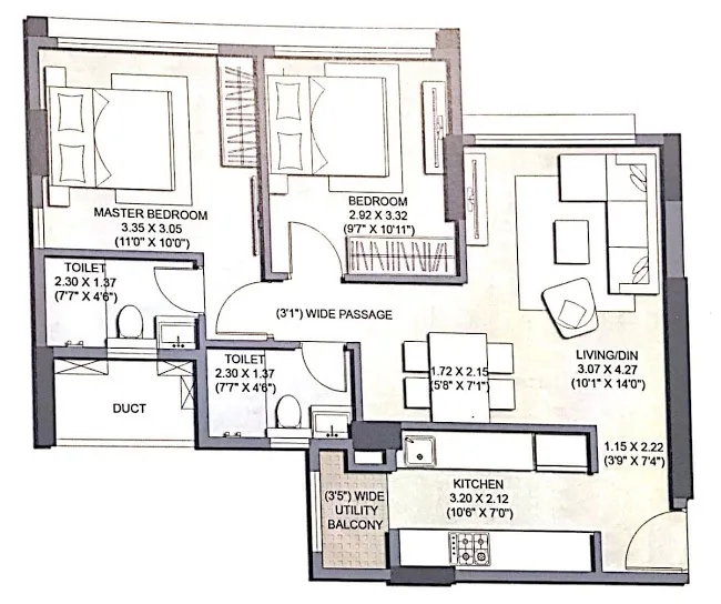 Kalpataru Primus, Santacruz East — floor plan 1
