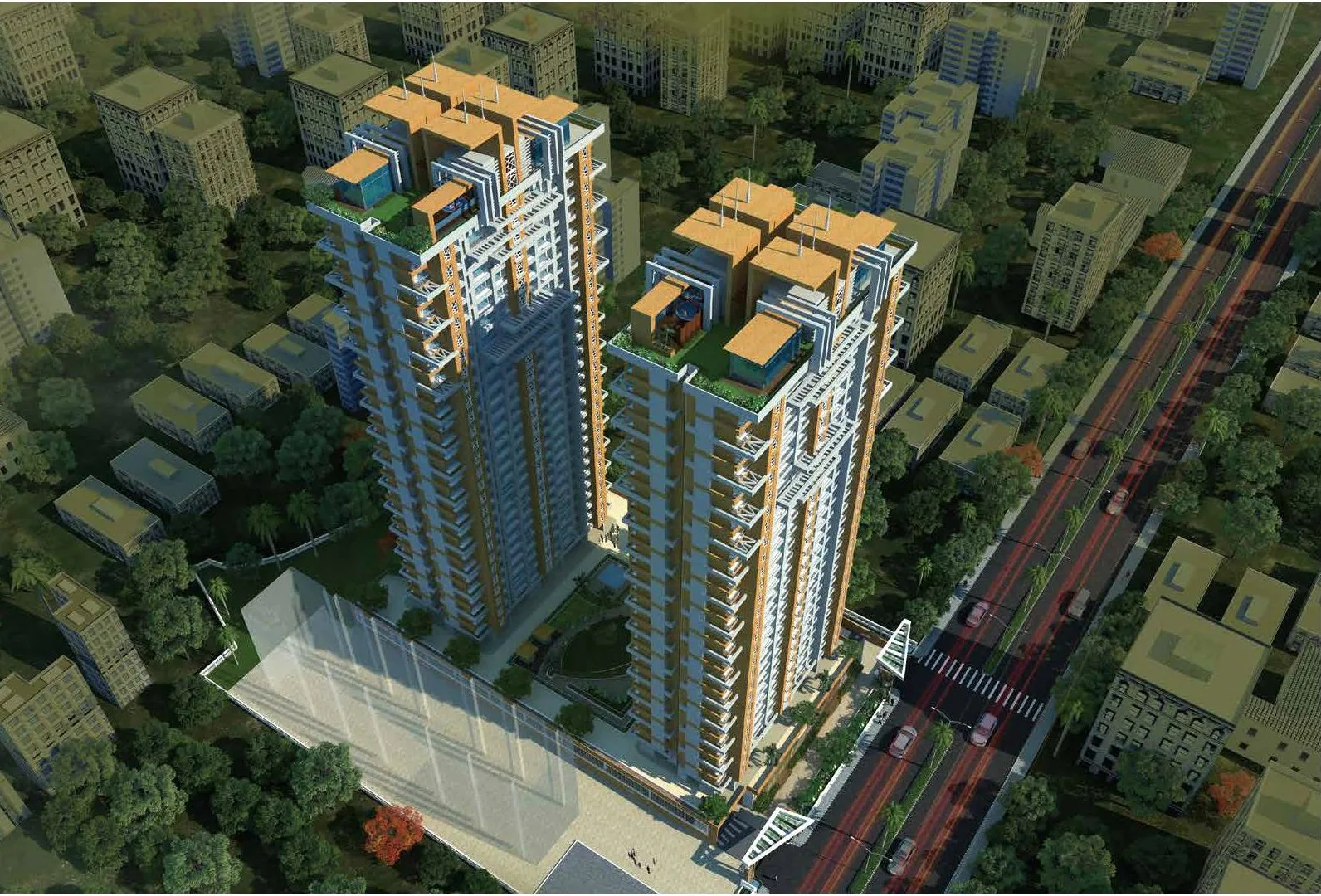 2 Semi-Furnished in Deep Auralis The Twins , Thane West
