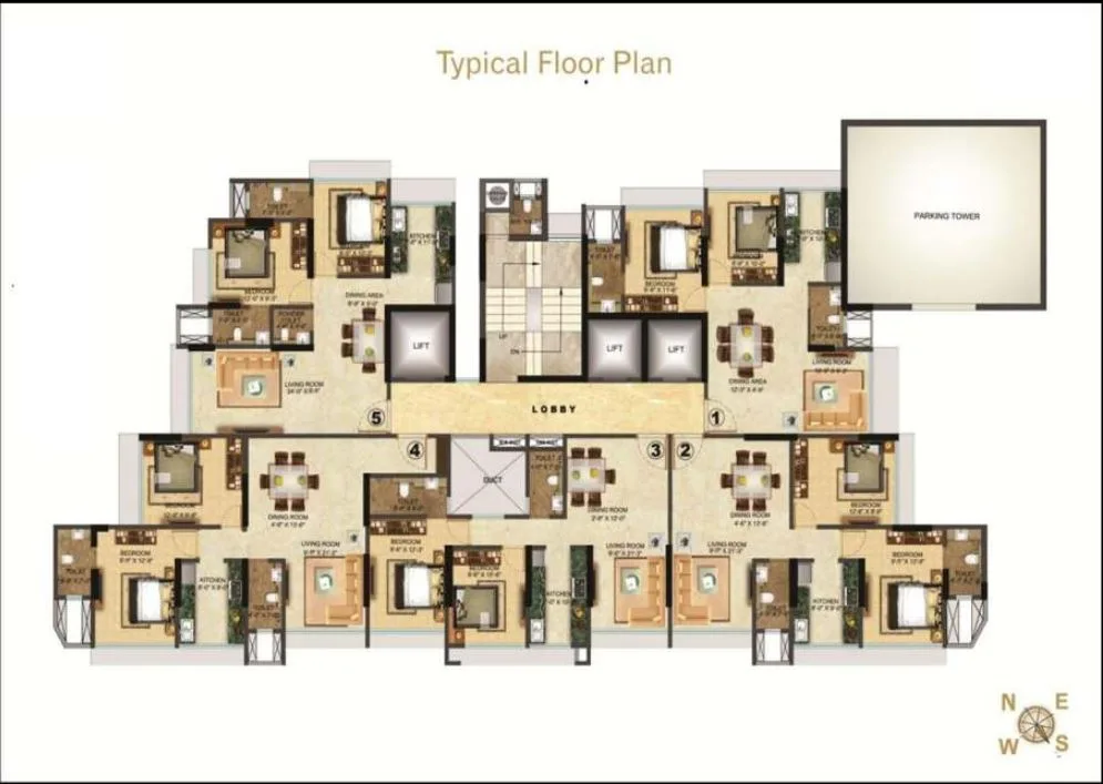 Sethia Grandeur, Bandra East — floor plan 1