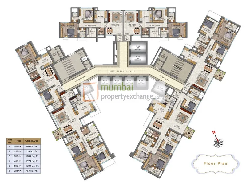 Auris Bliss, Malad West — floor plan 1