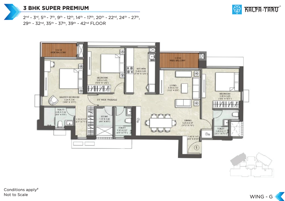 Sunrise C, Thane West — floor plan 1
