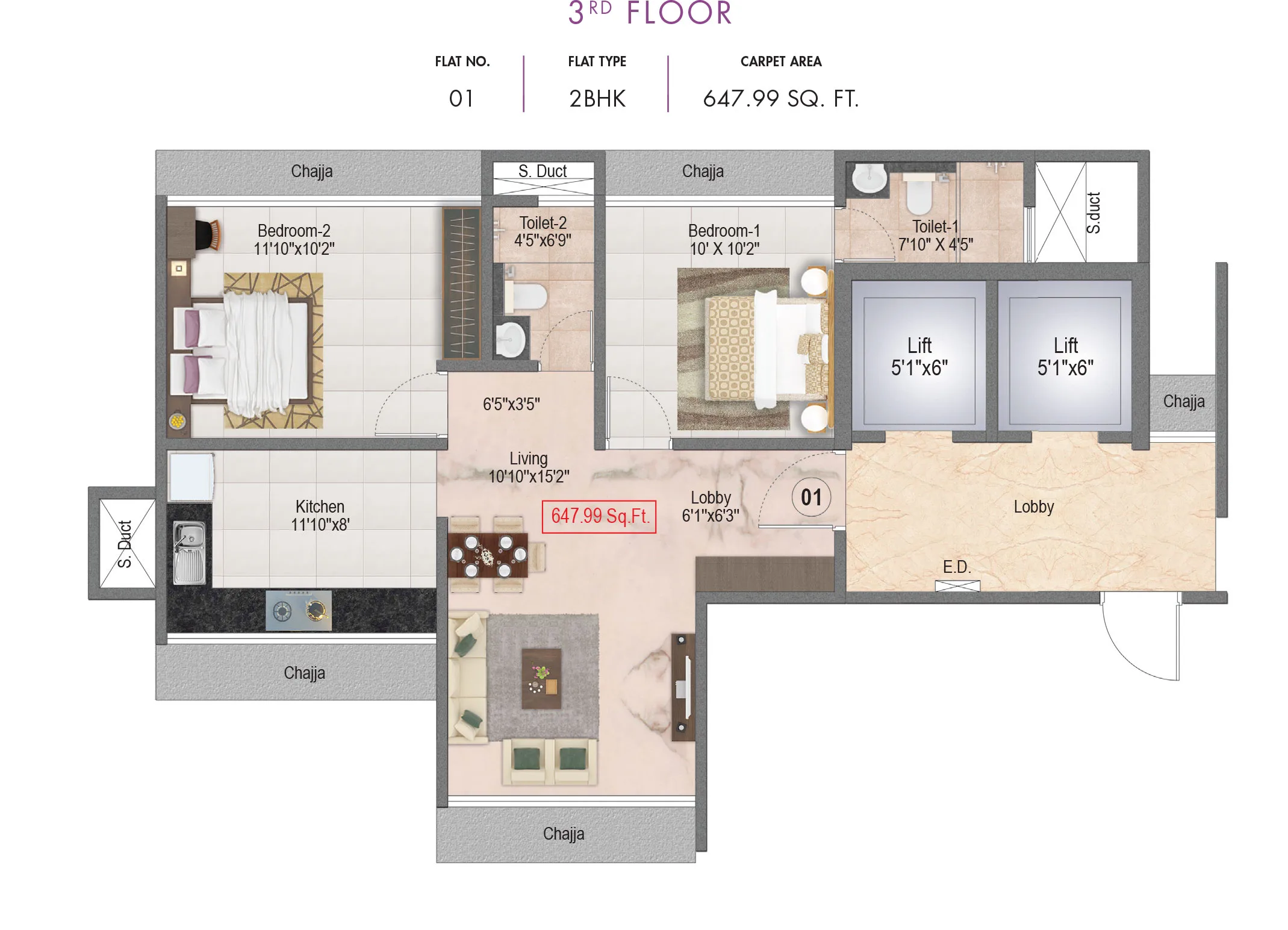 Swiss Boulevard, Chembur — floor plan 1