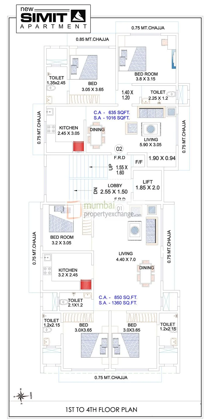 New Simit Apartment, Malad West — floor plan 1