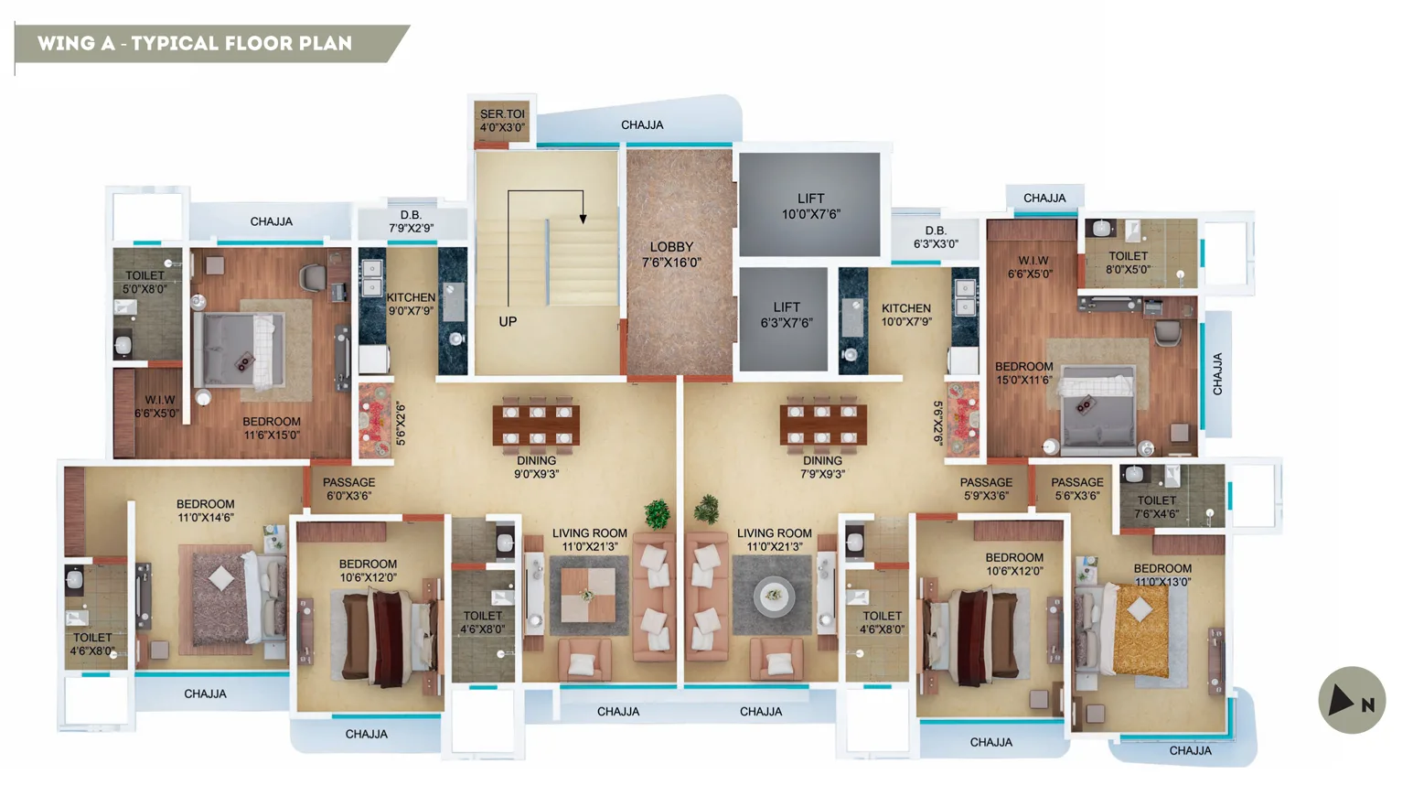 Ekta Trinity, Santacruz West — floor plan 1