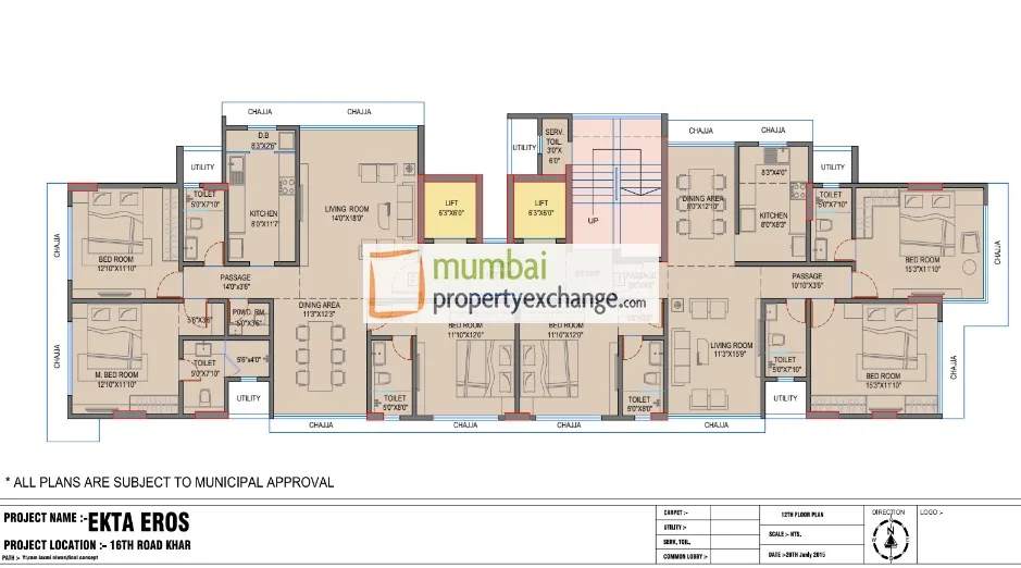 Ekta Eros, Khar West — floor plan 1