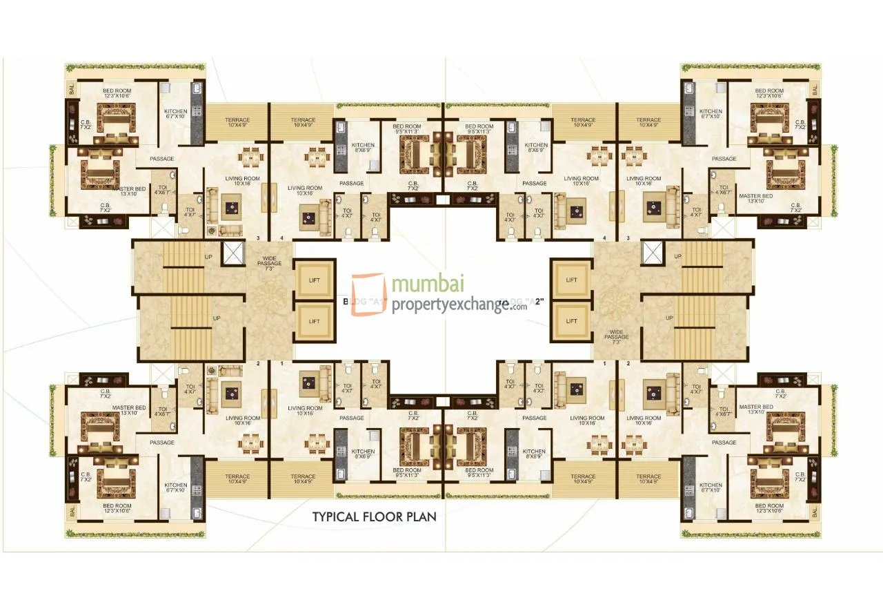 Amber Ellance, Thane East — floor plan 1