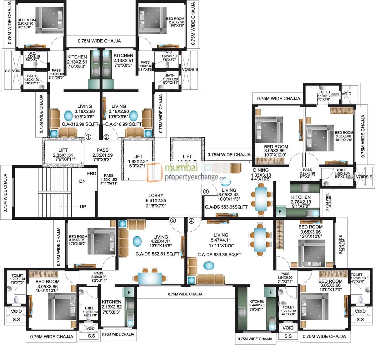 Gomes Apartment, Malad West — floor plan 1