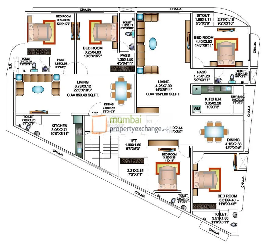 Sairah, Vile Parle East — floor plan 1