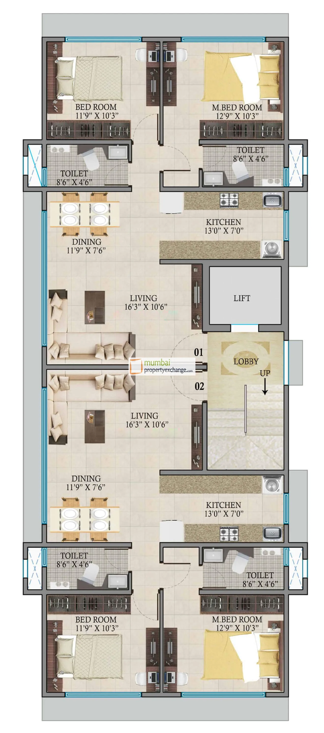 Crescent Rudra, Kandivali East — floor plan 1