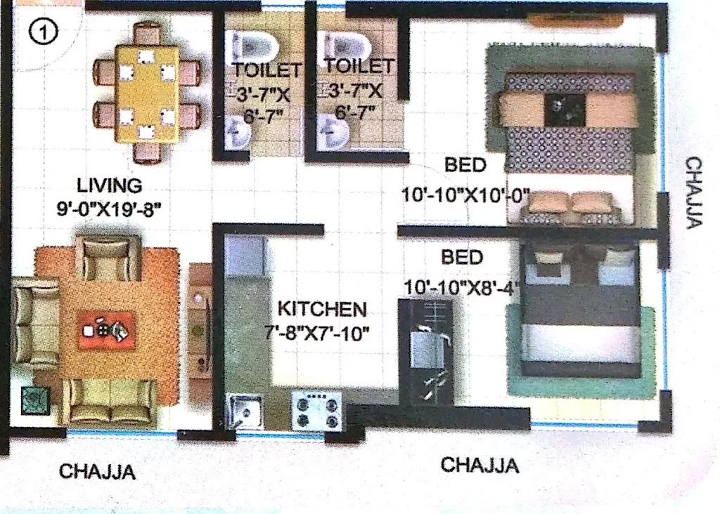 Marble Heights, Dahisar East — floor plan 1
