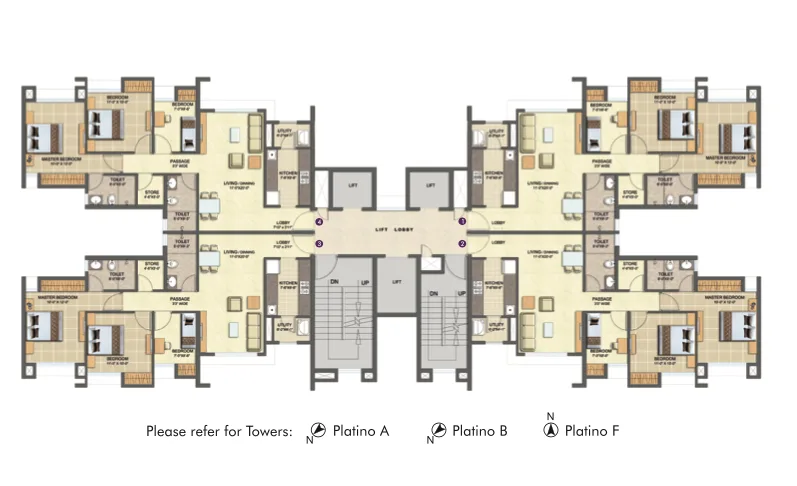 Lodha Splendora Platino E To G , Vivant A To D, Thane West — floor plan 1