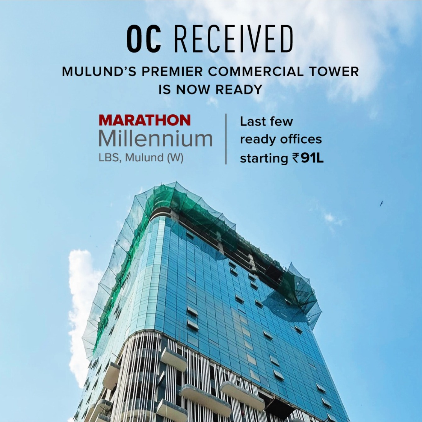 1 RK Semi-Furnished in Marathon Millennia , Mulund West