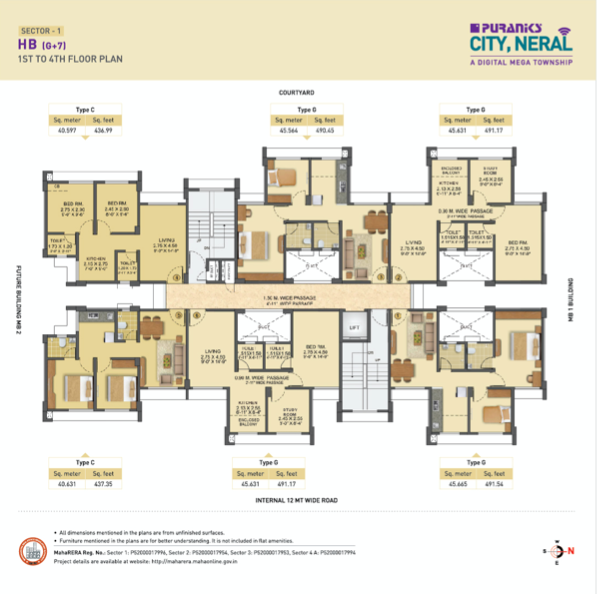 Puraniks City Neral, Neral — floor plan 1