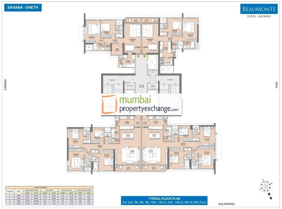 Sheth Beaumonte Tower B, Sion — floor plan 1