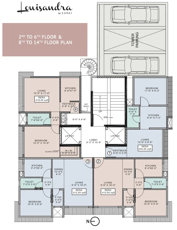Louisandra, Dadar West — floor plan 1