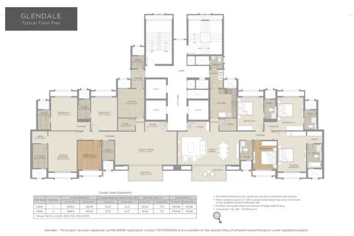 Hiranandani Lake Enclave Glendale, Thane West — floor plan 1