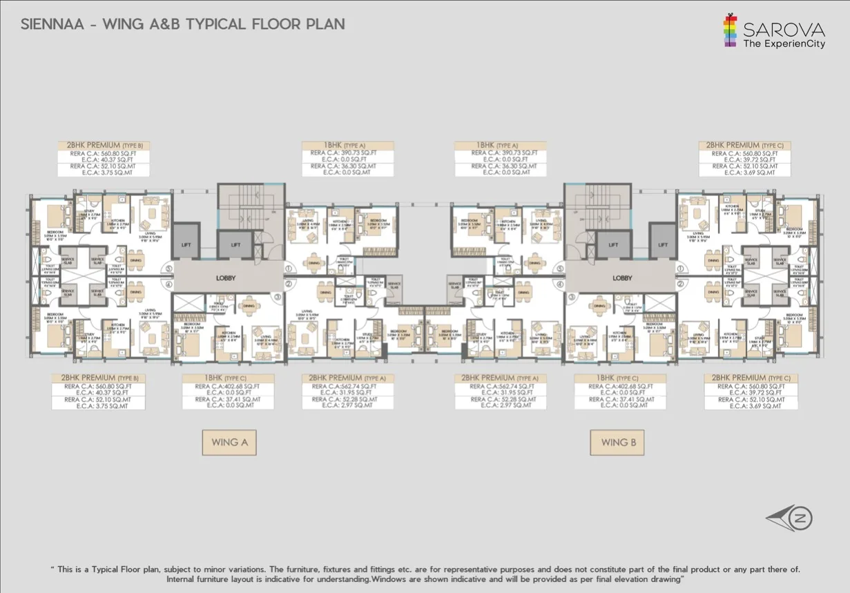 Siennaa Wing E, Kandivali East — floor plan 1