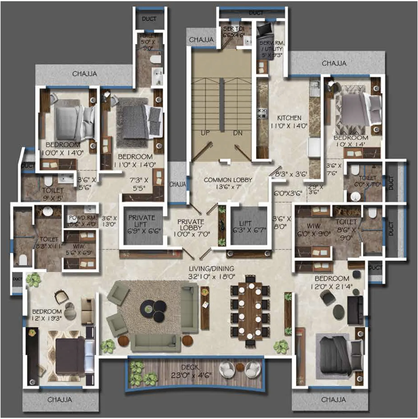 Ekta Verve, Khar West — floor plan 1