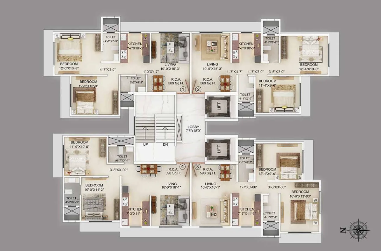Kamla Sukhshanti, Kandivali West — floor plan 1