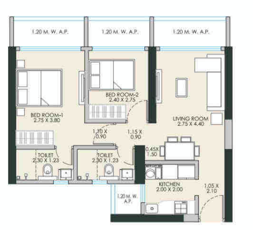The Palace C Tower, Mira Road — floor plan 1