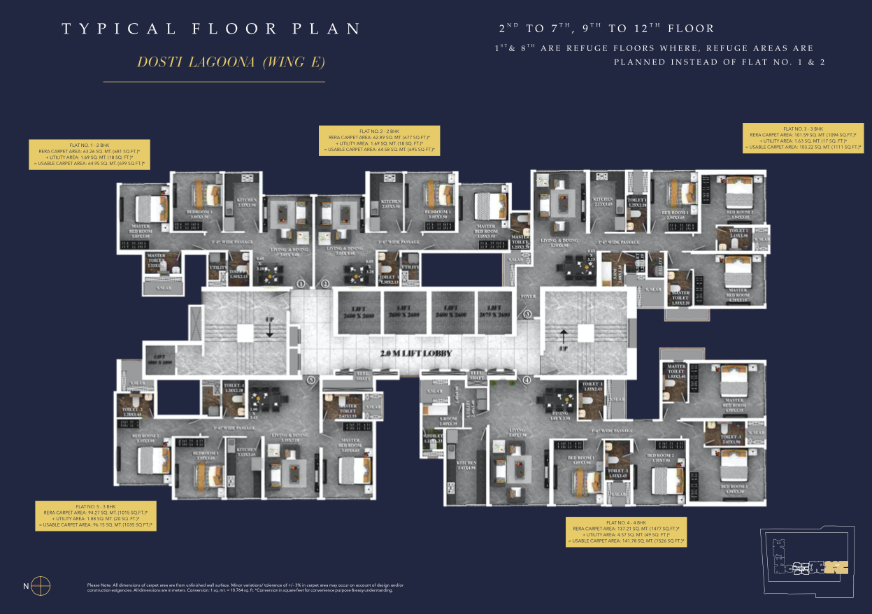 Dosti Eastern Bay, Wadala — floor plan 1