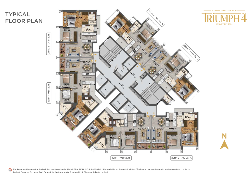Transcon Triumph - Tower 4, Andheri West — floor plan 1