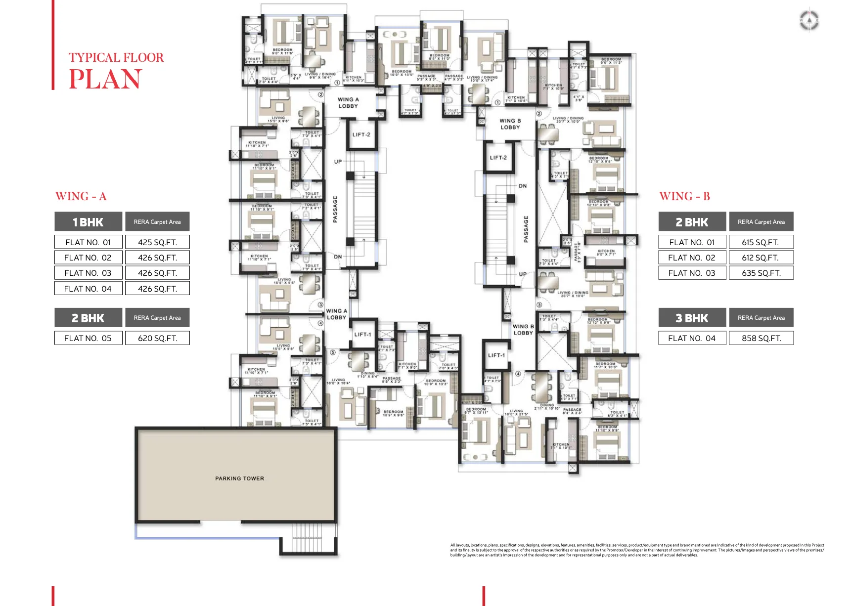 Romell Orbis, Andheri East — floor plan 1