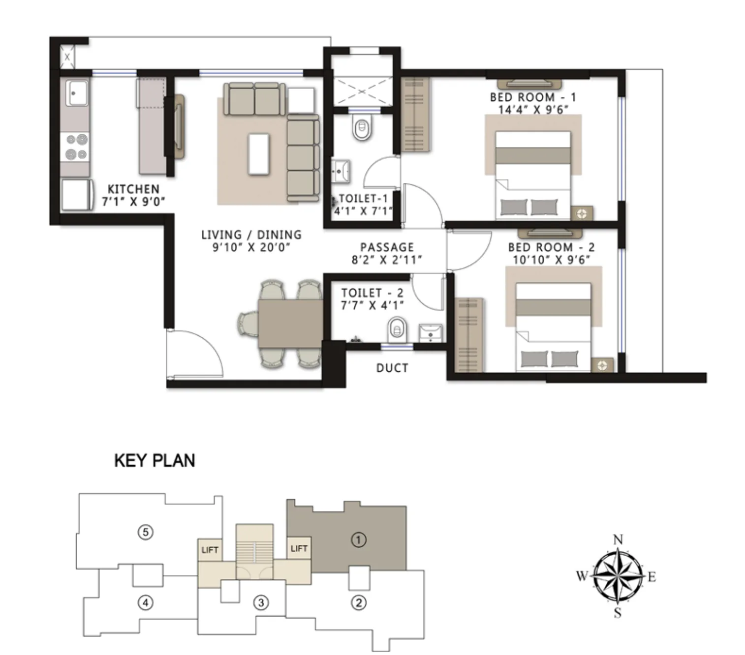 Romell Serene, Borivali West — floor plan 1