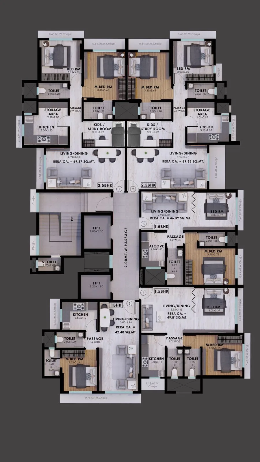 Fortuna Blue, Lower Parel — floor plan 1