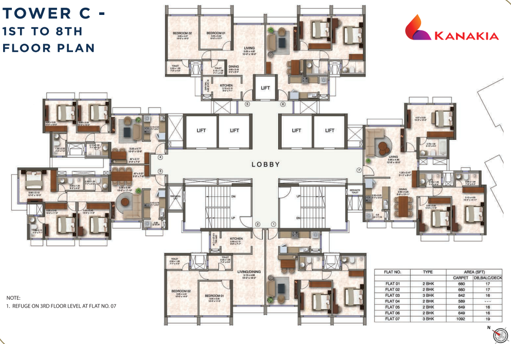 Kanakia Silicon Valley Tower - C, Powai — floor plan 1
