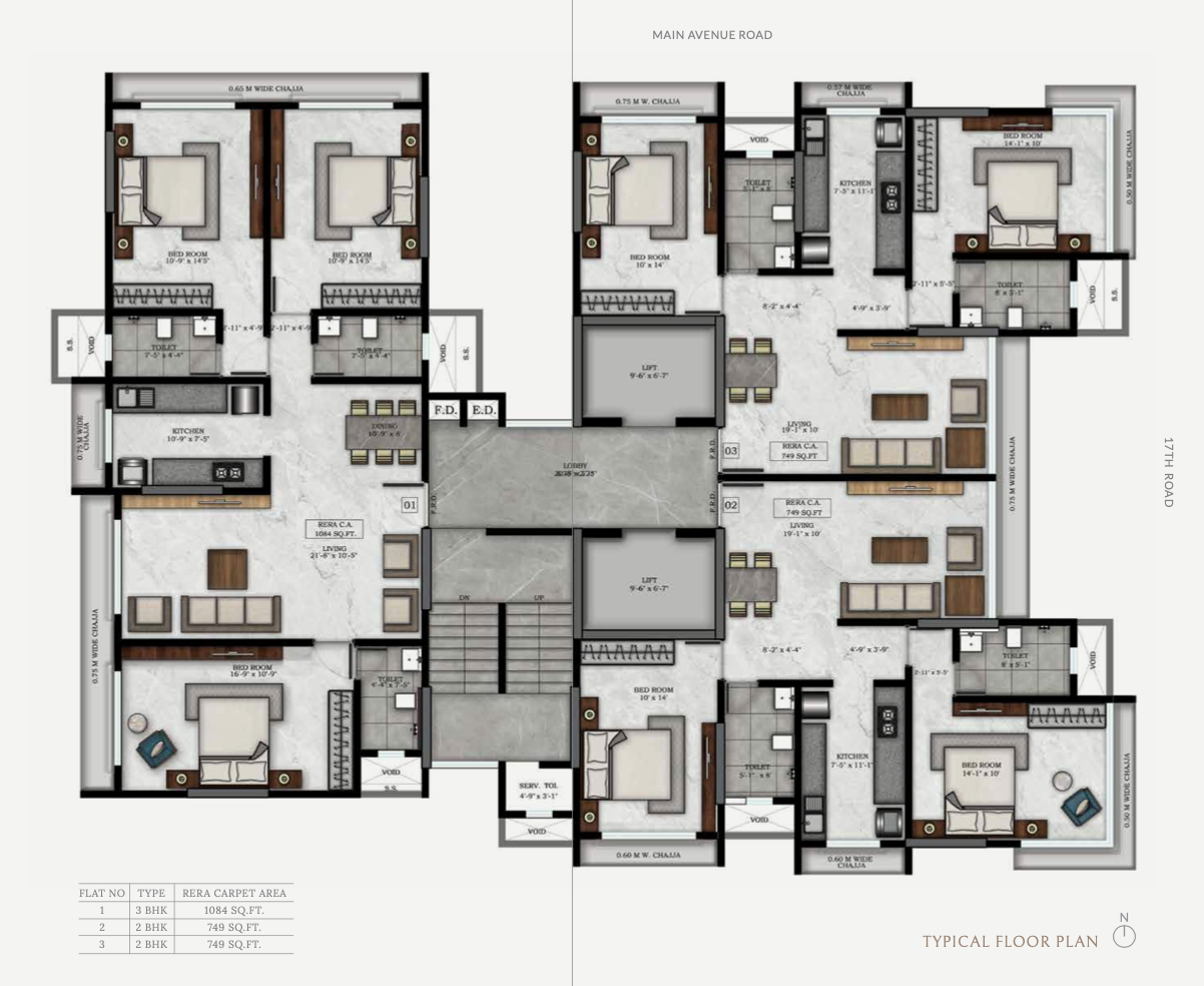 Rishabraj Blue Lotus, Santacruz West — floor plan 1