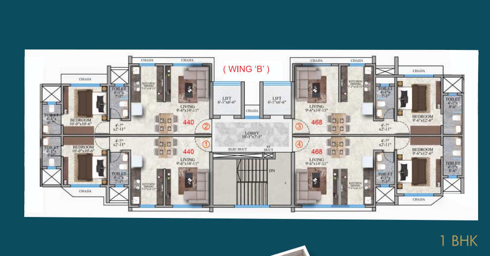 Monarch Kitkat, Borivali East — floor plan 1