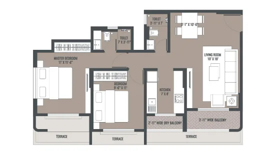 Cornerstone, Kalyan — floor plan 1