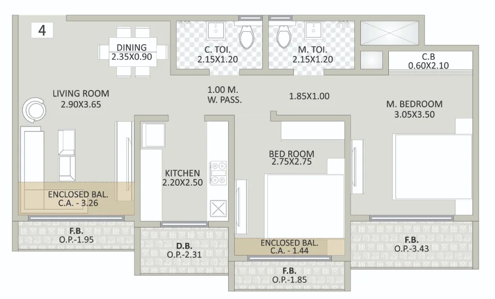 Space Residence 2, Mira Road — floor plan 1