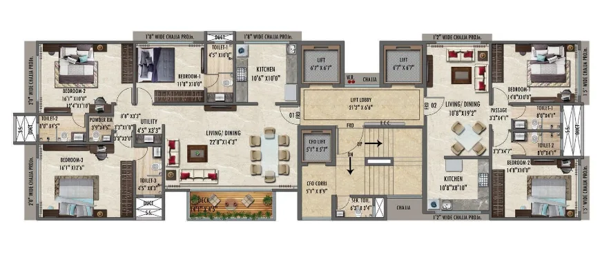 Vaswani Bel Air, Bandra West — floor plan 1