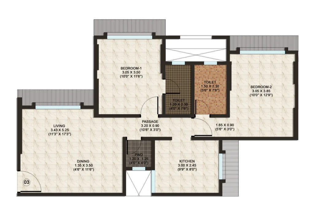Bella Vista, Borivali West — floor plan 1