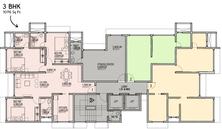 Annavista, Bandra West — floor plan 1