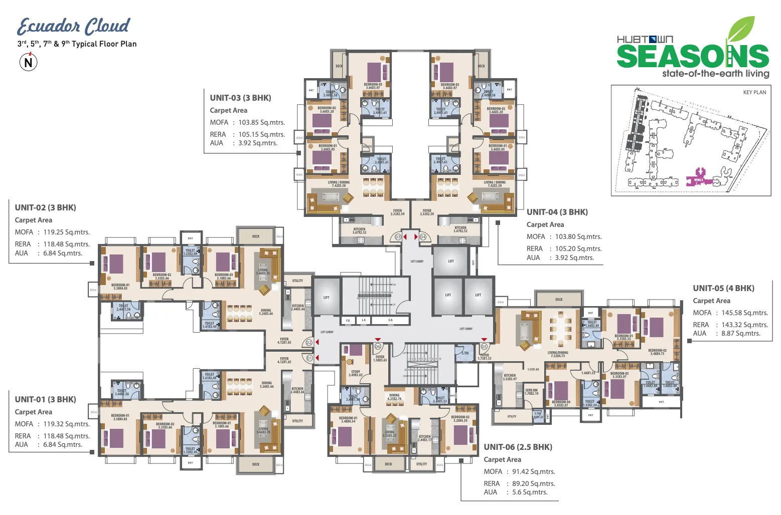 Hubtown Seasons - Ecuador Cloud, Chembur — floor plan 1
