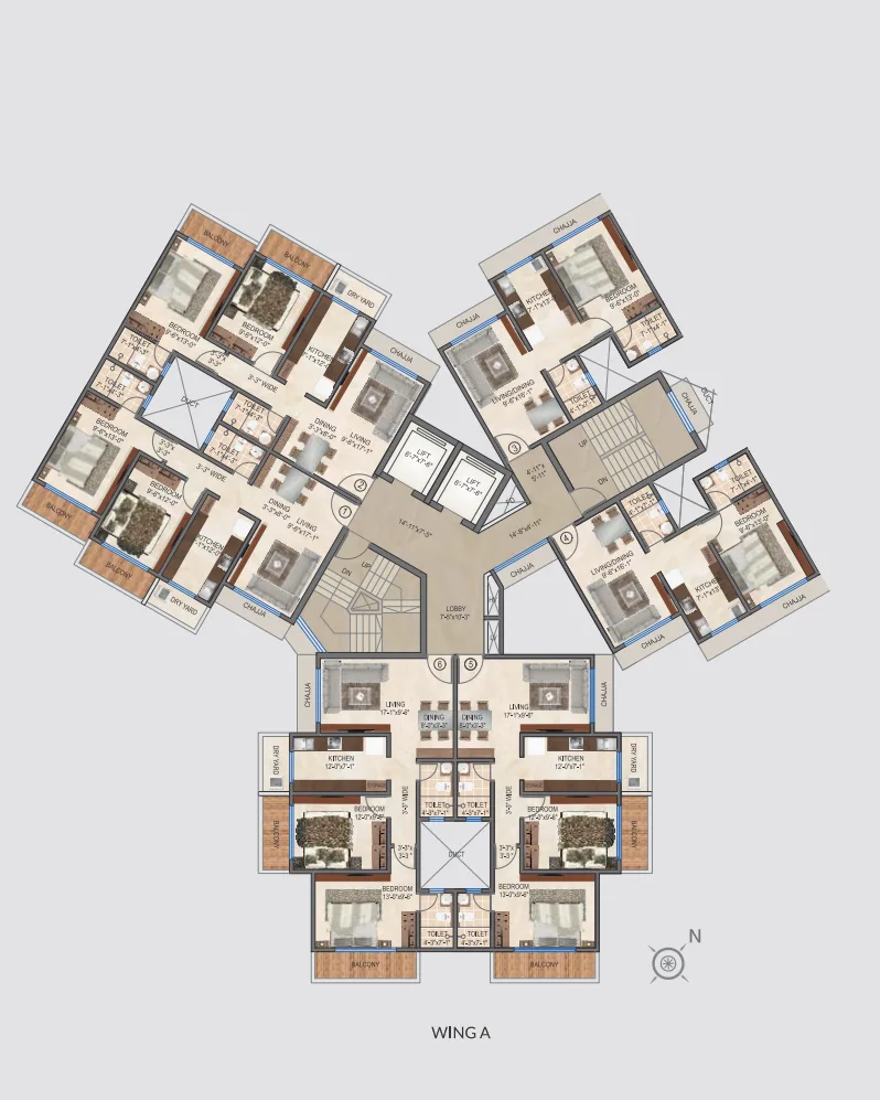 127 Raj Homes D Wing, Mira Road — floor plan 1