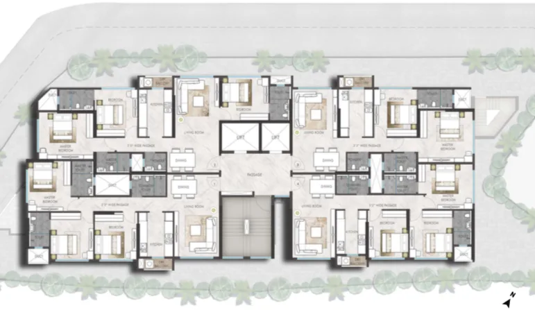 Rustomjee Aden, Bandra East — floor plan 1