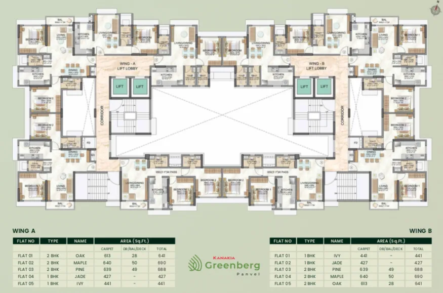 Kanakia Greenberg, New Panvel — floor plan 1
