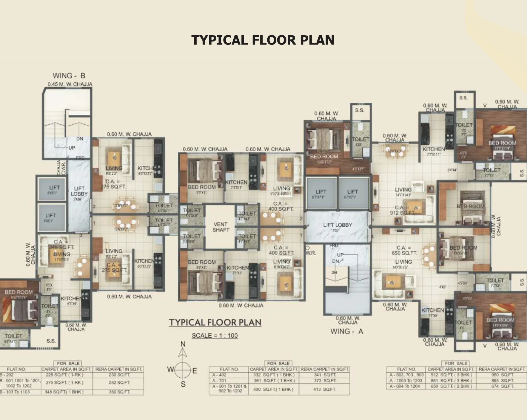 Zee Heights, Vile Parle East — floor plan 1