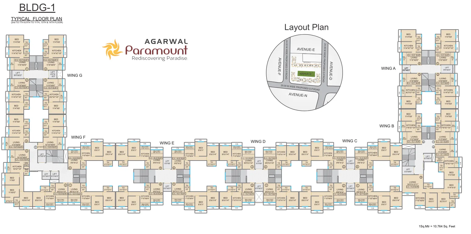 Agarwal Paramount, Virar — floor plan 1