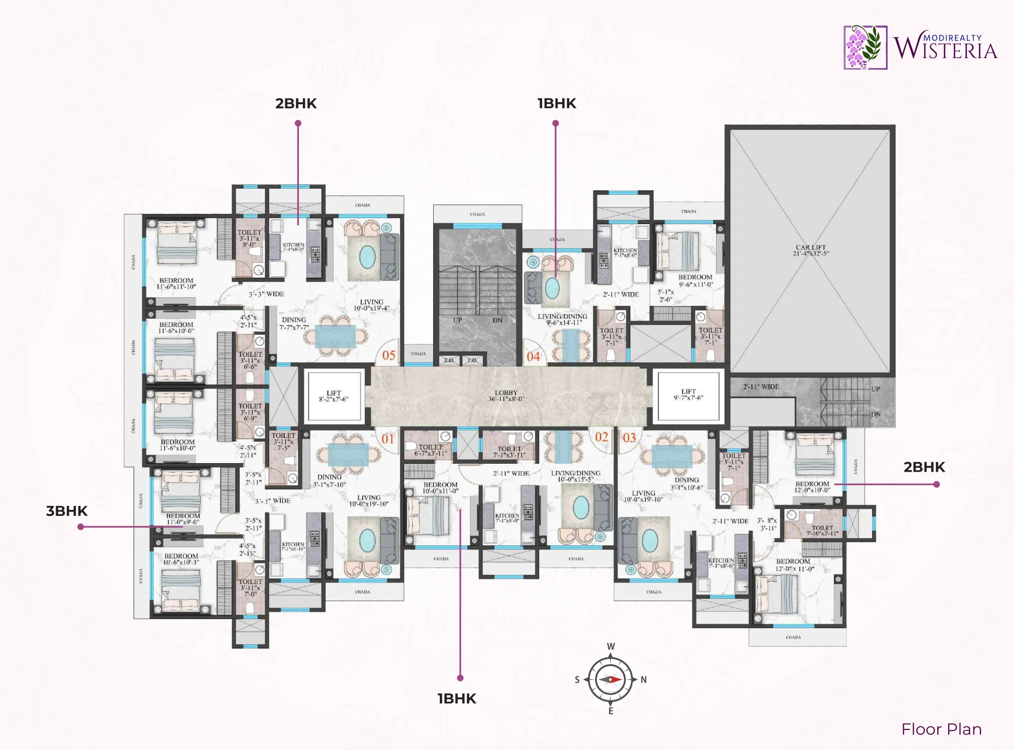 Modirealty Wisteria, Kandivali West — floor plan 1
