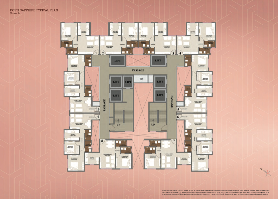 Dosti Planet North - Amber, Thane West — floor plan 1