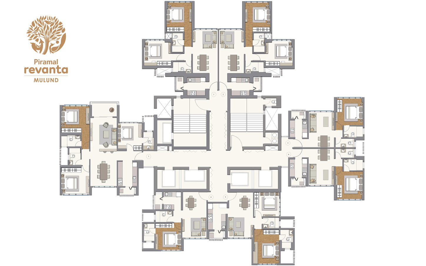 Piramal Revanta Ravisa, Mulund West — floor plan 1